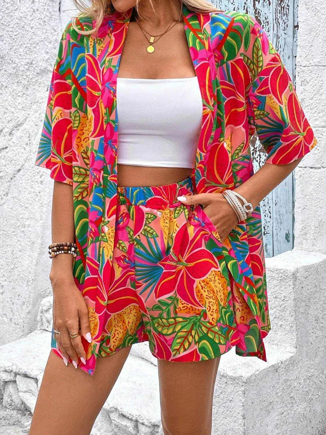 Printed Half Sleeve Top and Shorts Set - Purcell's Clothing Company