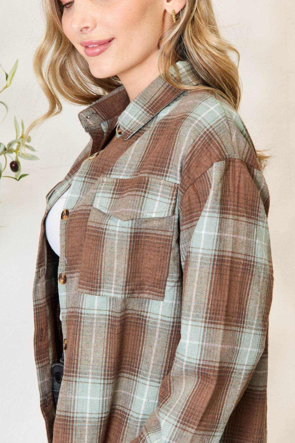 Mandy Plaid Dropped Shoulder Shirt - Purcell's Clothing Company