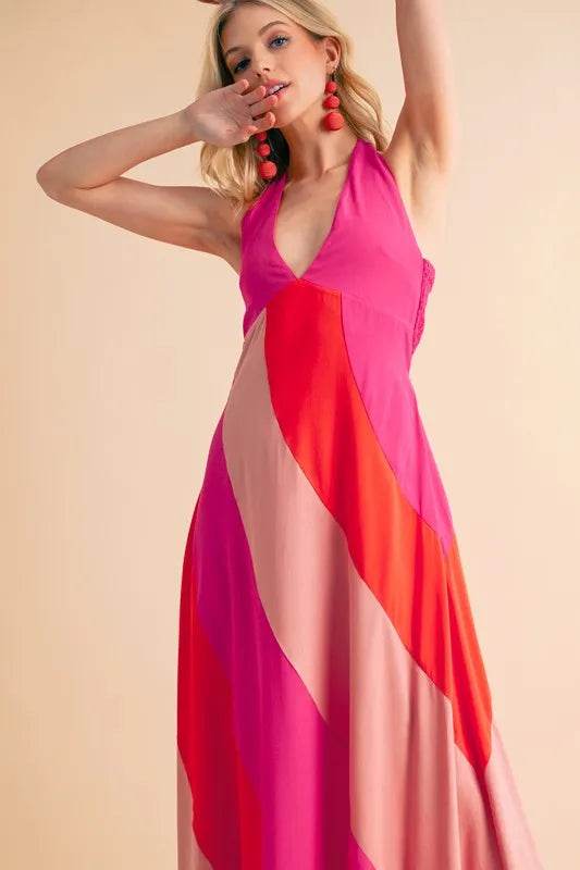 Aemi+Co Color Block Sleeveless Maxi Dress - Purcell's Clothing Company