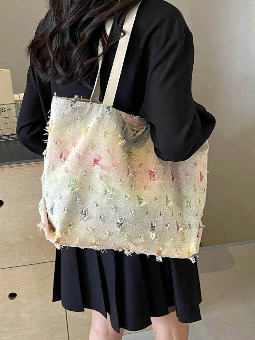 Raw Hem Rainbow Color Tote Bag - Purcell's Clothing Company