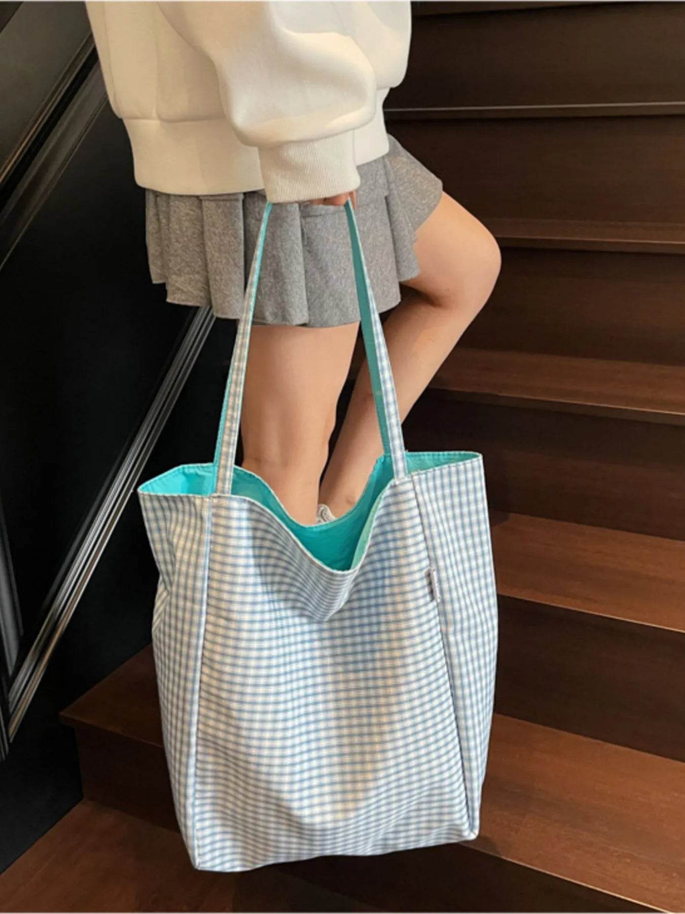 Plaid Pattern Tote Bag - Purcell's Clothing Company