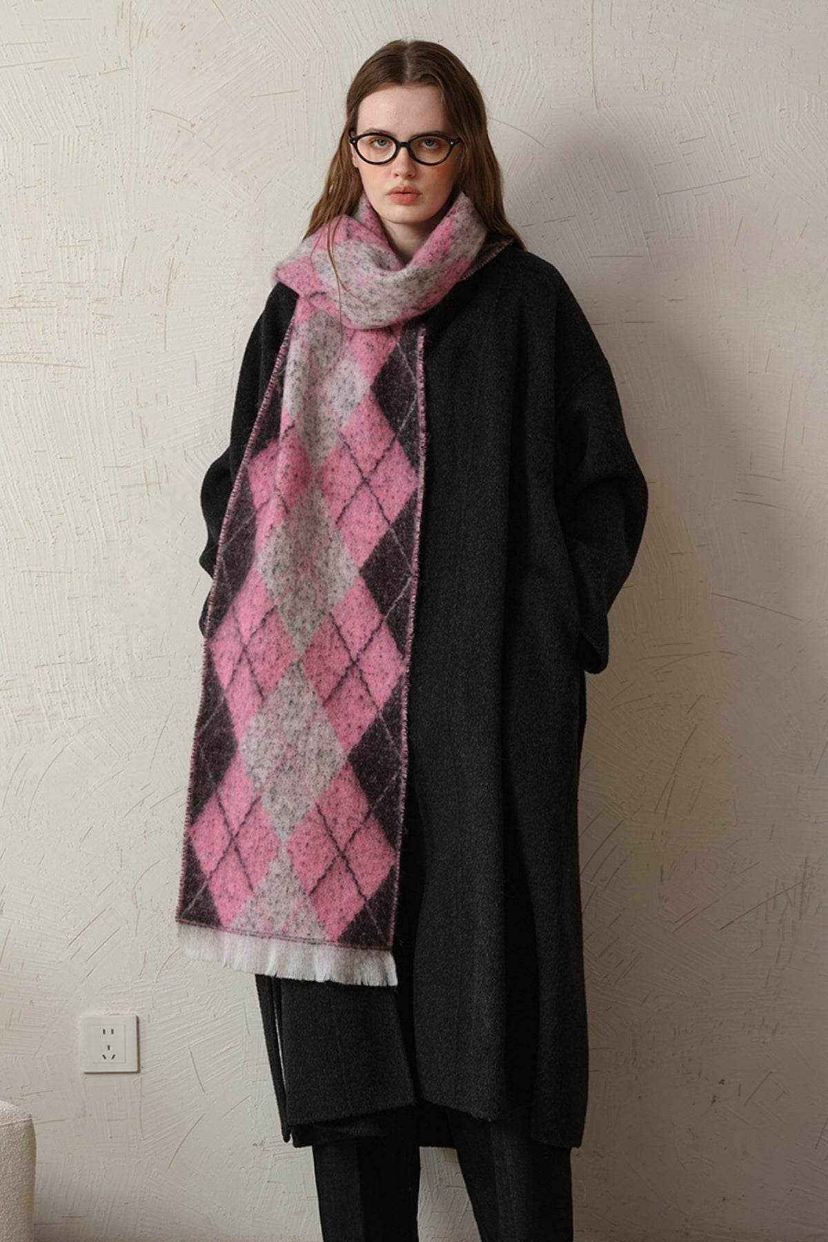 Fringe Argyle Polyester Scarf - Purcell's Clothing Company