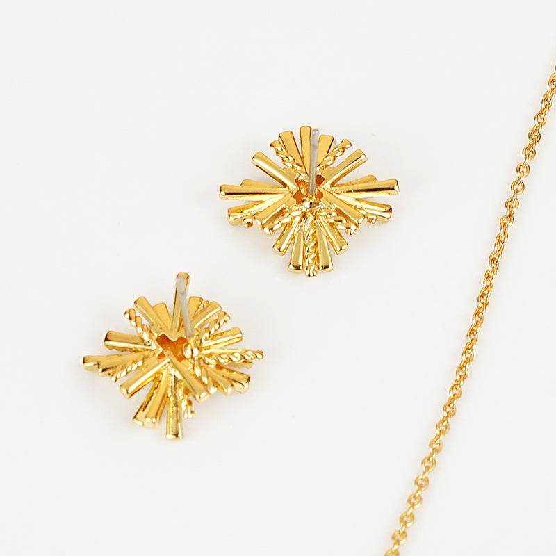 Starburst Gold-Plated Earrings and Necklace Set - Purcell's Clothing Company