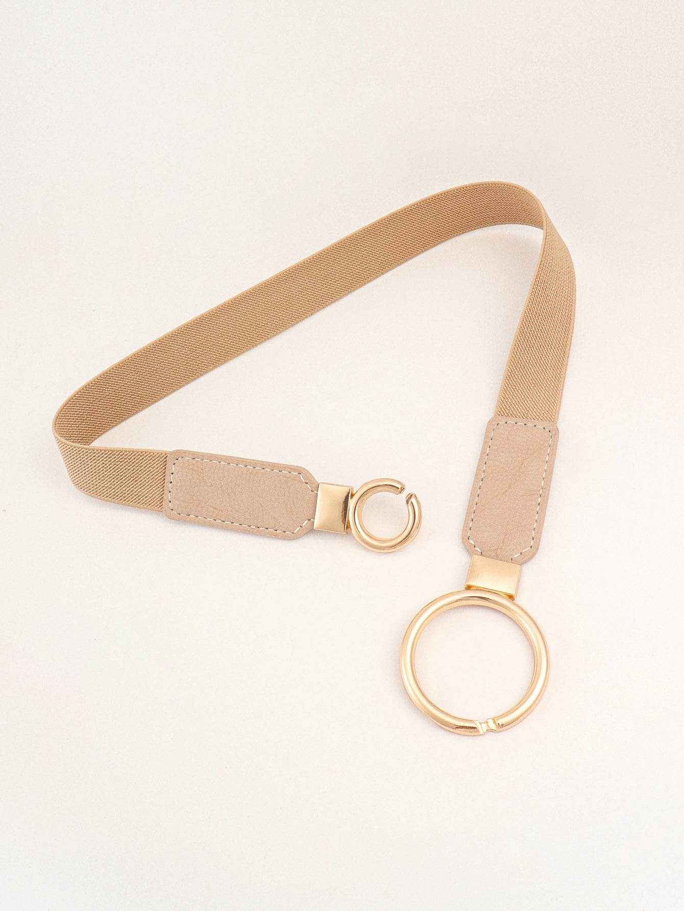 Double Ring Buckle Elastic PU Belt - Purcell's Clothing Company