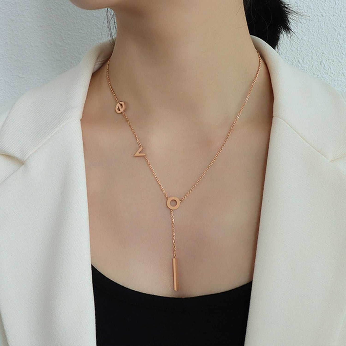 Titanium Steel Letter Necklace - Purcell's Clothing Company