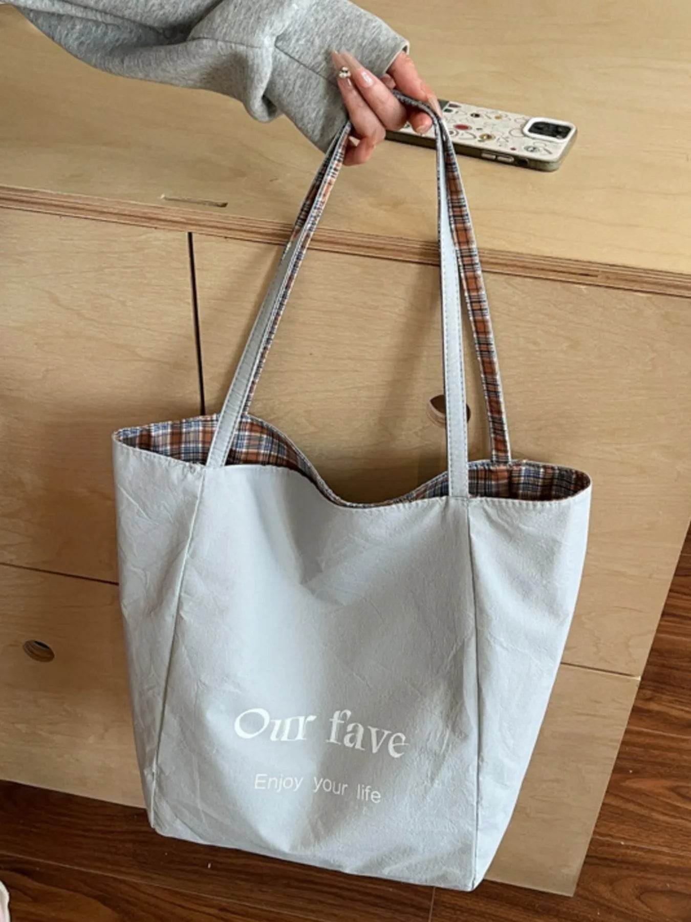 Plaid Pattern Tote Bag - Purcell's Clothing Company