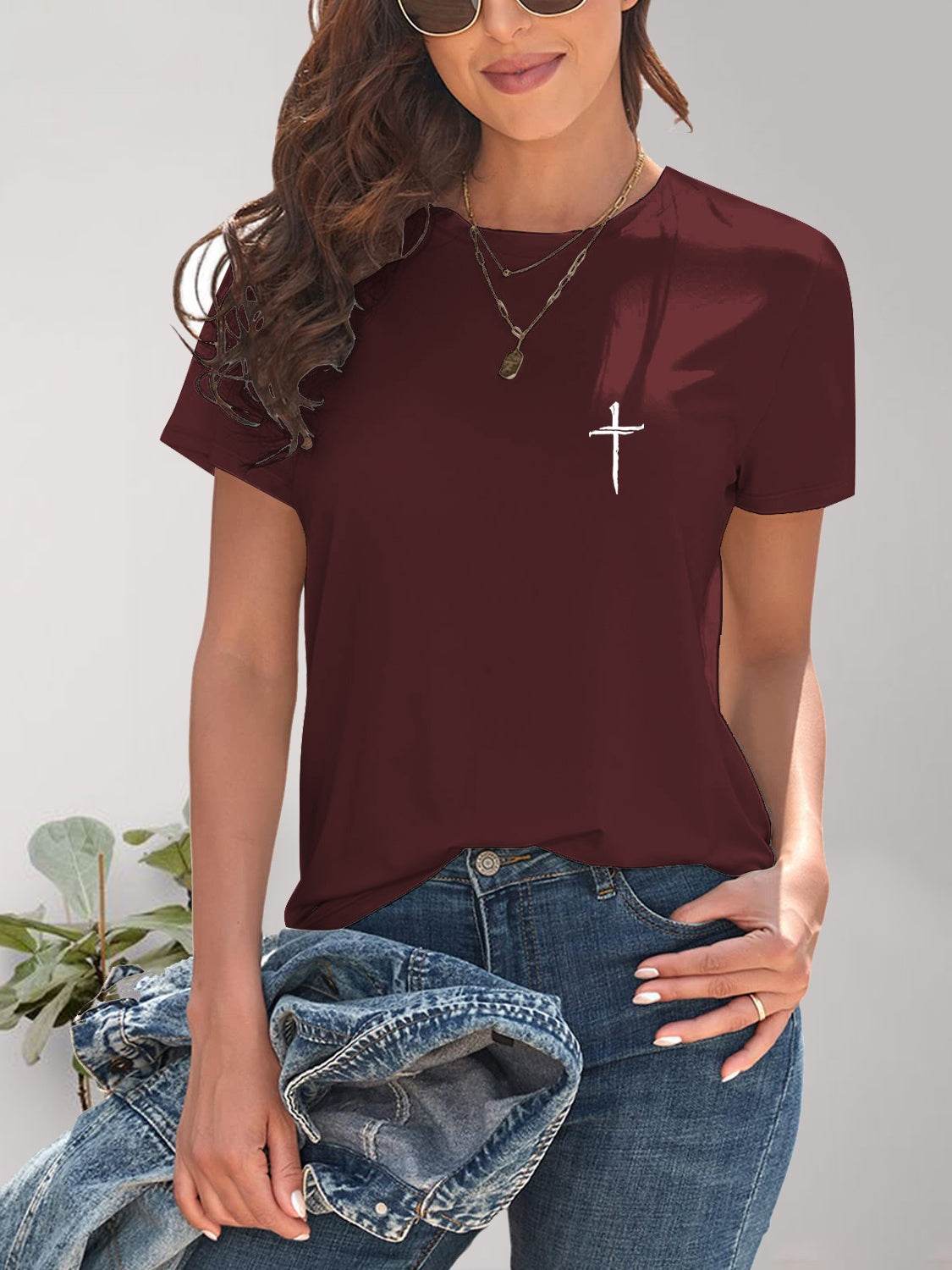 Cross Graphic Round Neck T-Shirt - Purcell's Clothing Company
