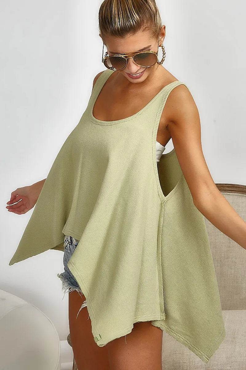 BiBi High and Low Flare Knit Tank Top - Purcell's Clothing Company