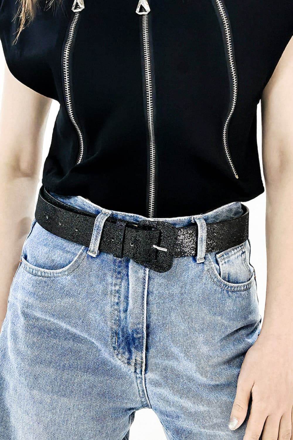 Glitter PU Leather Belt - Purcell's Clothing Company