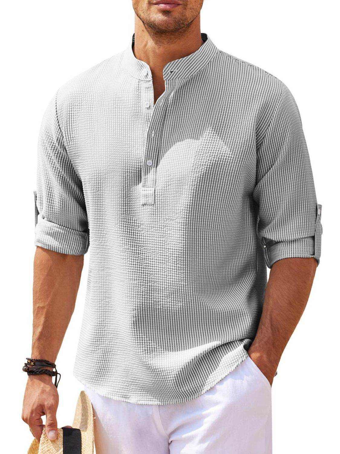 Half Button Long Sleeve Shirt - Purcell's Clothing Company