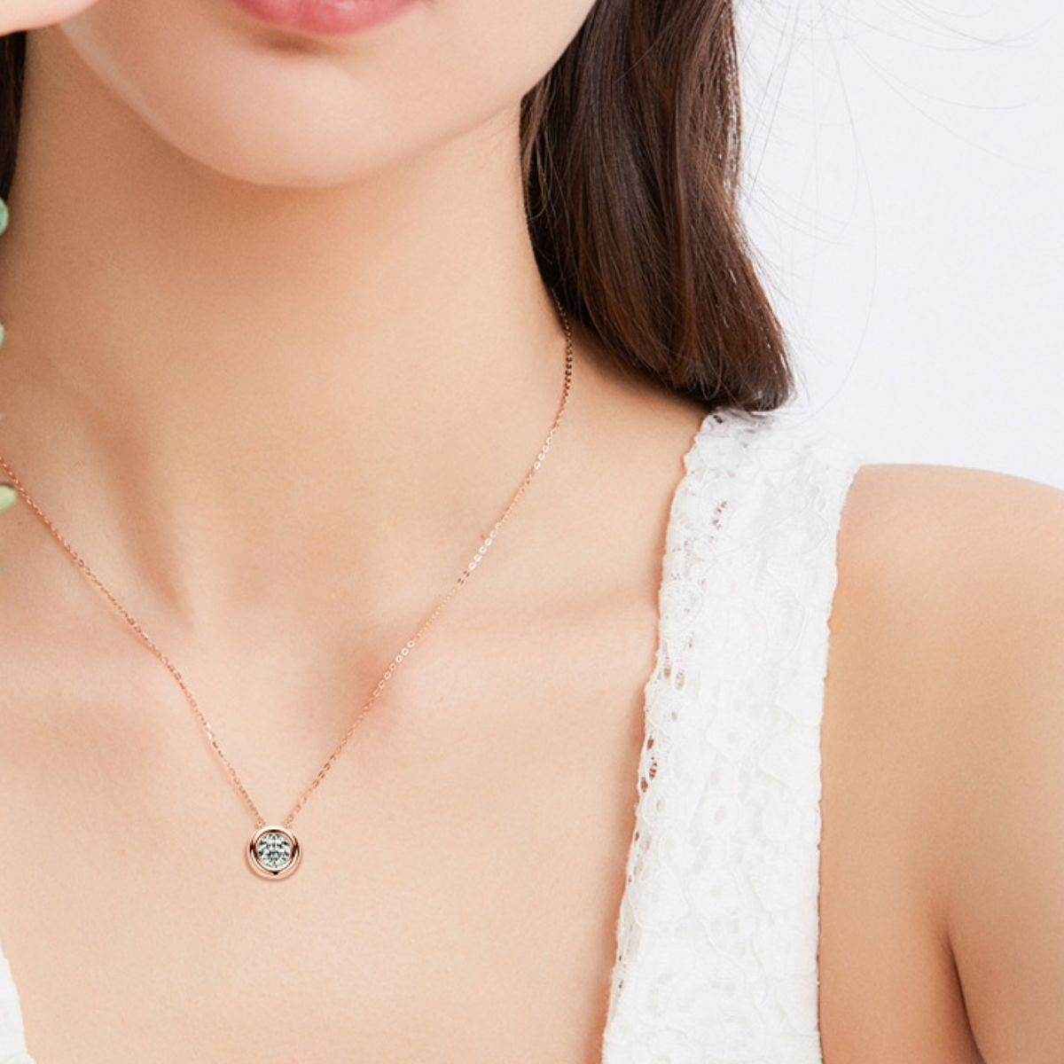 1 Carat Moissanite 925 Sterling Silver Necklace - Purcell's Clothing Company