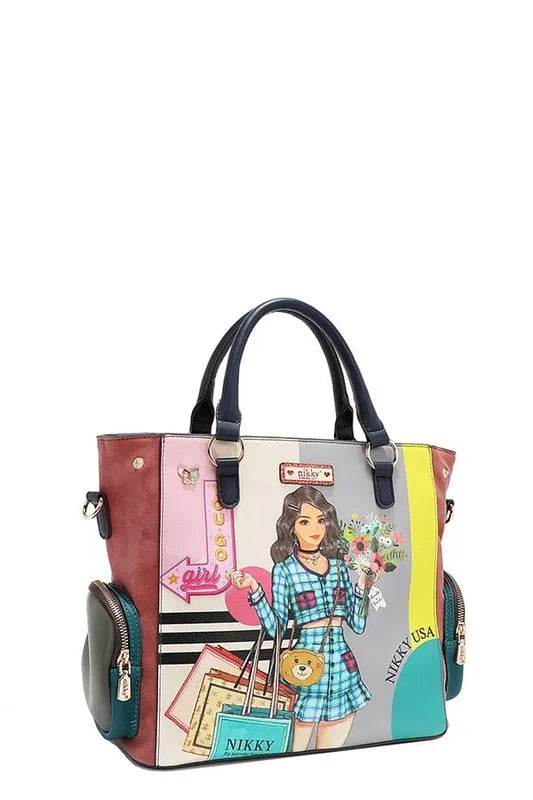 Nicole Lee USA Eco-Leather Handbag with Side Pockets - Purcell's Clothing Company