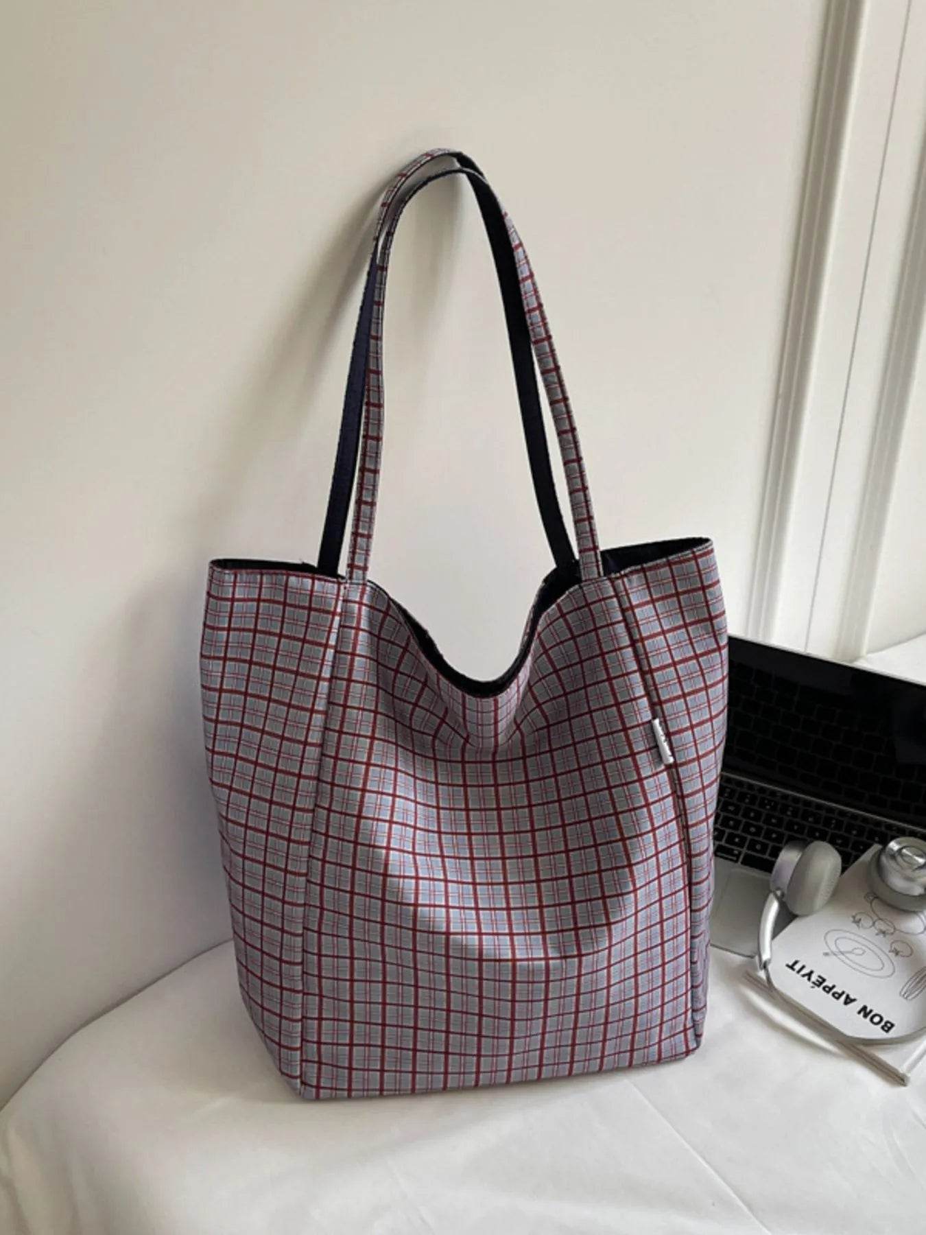 Plaid Pattern Tote Bag - Purcell's Clothing Company