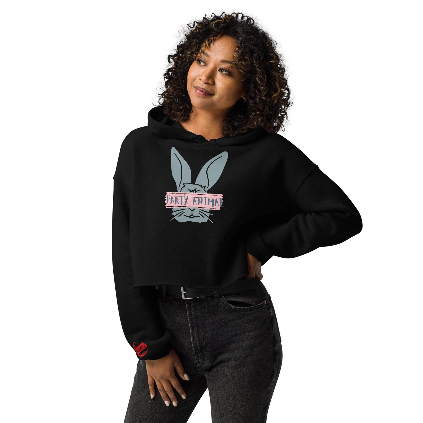 Purcell's Party Animal Print Crop Hoodie - Purcell's Clothing Company