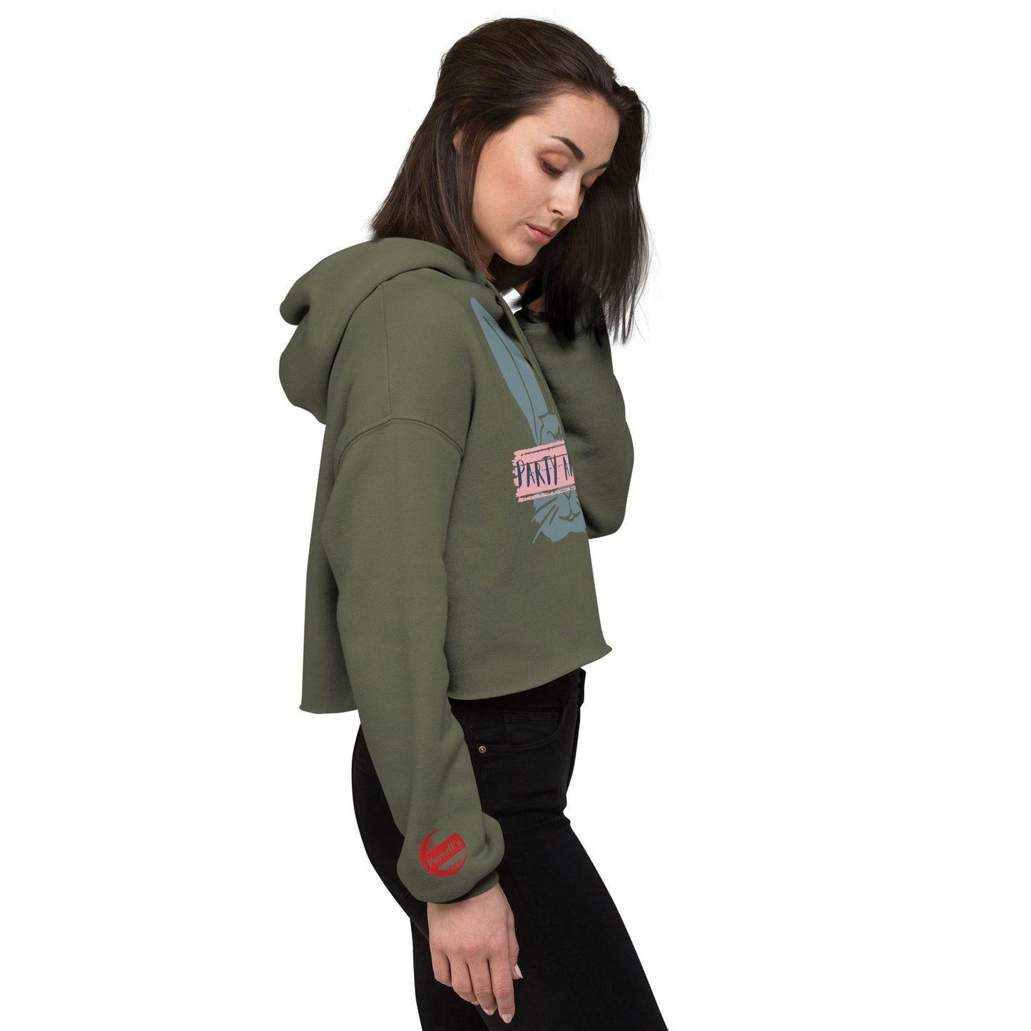 Purcell's Party Animal Print Crop Hoodie - Purcell's Clothing Company