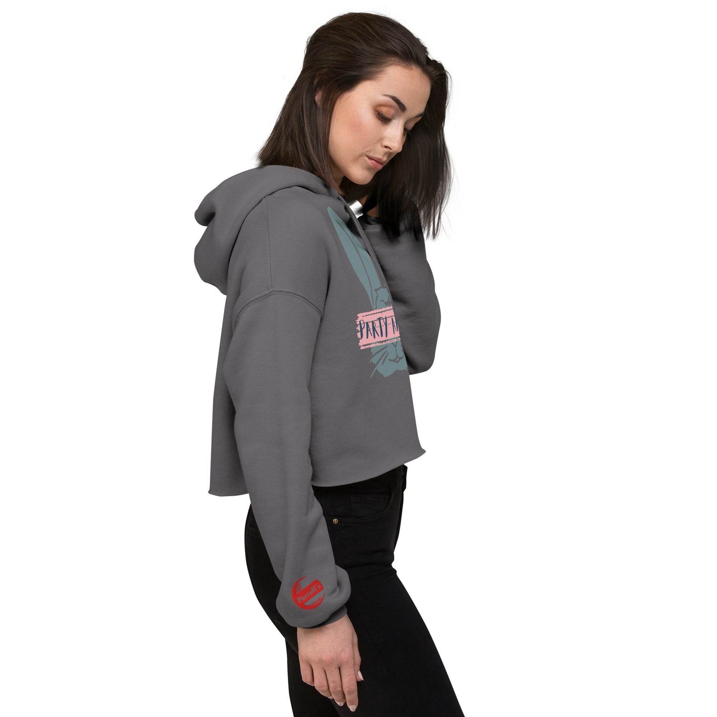 Purcell's Party Animal Print Crop Hoodie - Purcell's Clothing Company
