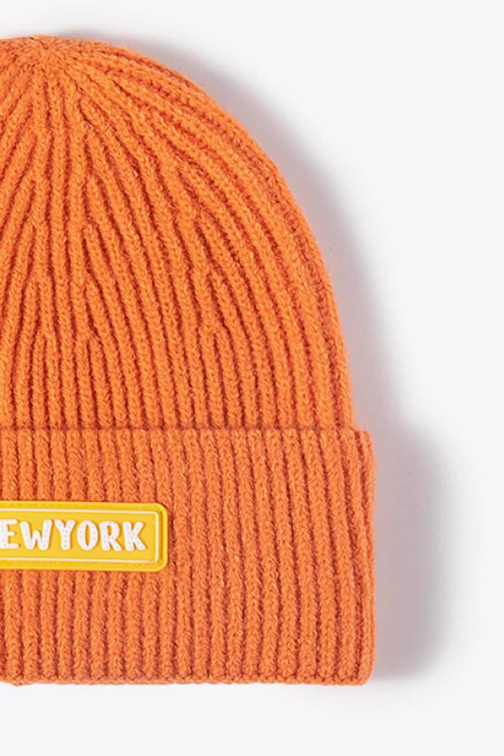 NEWYORK Patch Rib-Knit Cuffed Beanie - Purcell's Clothing Company