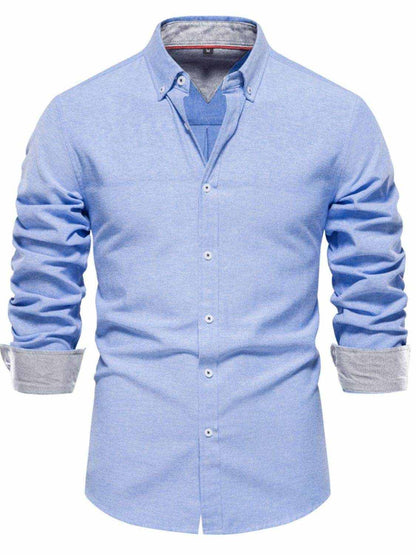 Solid Button Down Collared Neck Shirt - Purcell's Clothing Company