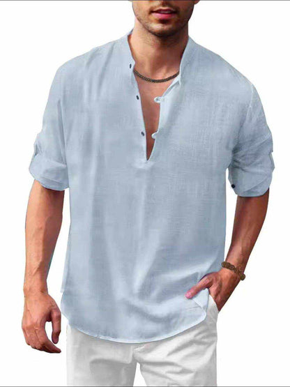 Half Button Long Sleeve Shirt - Purcell's Clothing Company