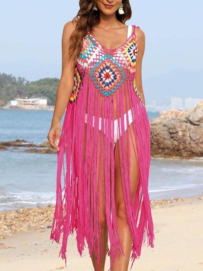 Fringe Spaghetti Strap Cover-Up - Purcell's Clothing Company