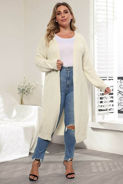 Plus Size Open Front Long Sleeve Cardigan - Purcell's Clothing Company