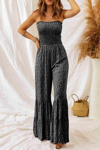Floral Spaghetti Strap Wide Leg Jumpsuit - Purcell's Clothing Company
