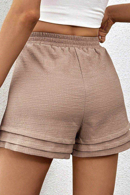 Textured Tiered Edge High Waist Shorts - Purcell's Clothing Company