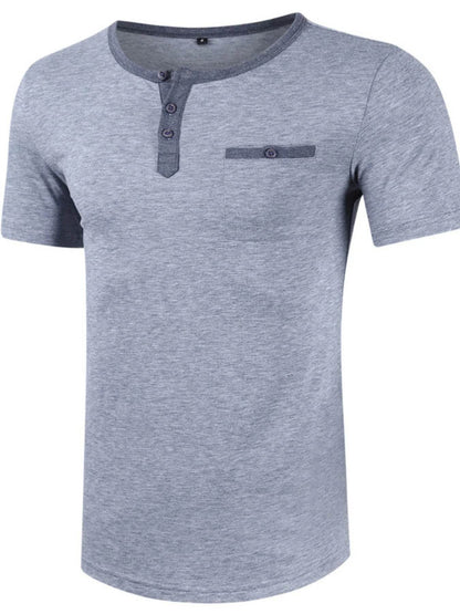 Casual Henley Pocket T-Shirt - Purcell's Clothing Company