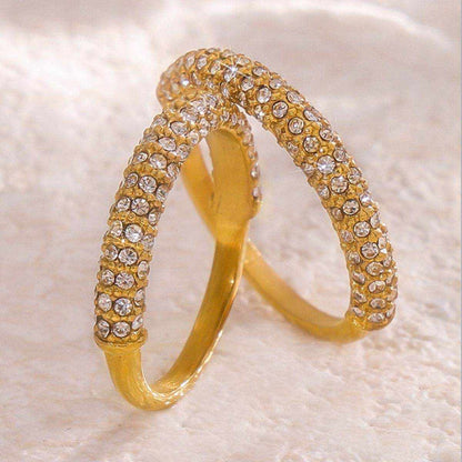 18K Gold-Plated Inlaid Zircon Ring - Purcell's Clothing Company