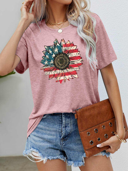 US Flag Flower Graphic Tee - Purcell's Clothing Company