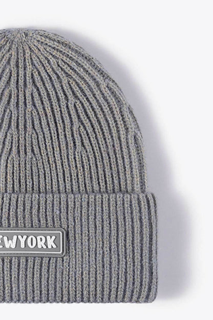 NEWYORK Patch Rib-Knit Cuffed Beanie - Purcell's Clothing Company