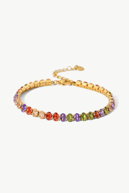 18K Gold Plated Multicolored Zircon Bracelet - Purcell's Clothing Company