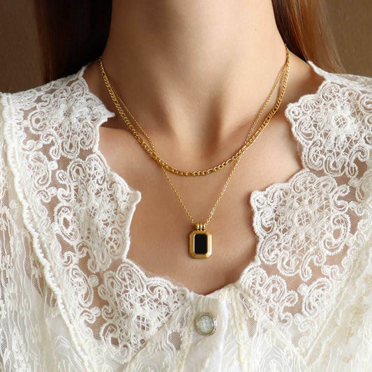 Titanium Steel Gold-Plated Pendant Necklace - Purcell's Clothing Company