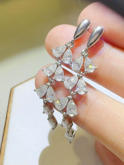 6 Carat Moissanite 925 Sterling Silver Bar Earrings - Purcell's Clothing Company