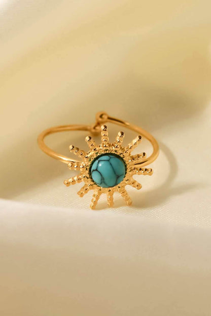 Natural Stone Sun Shape Open Ring - Purcell's Clothing Company