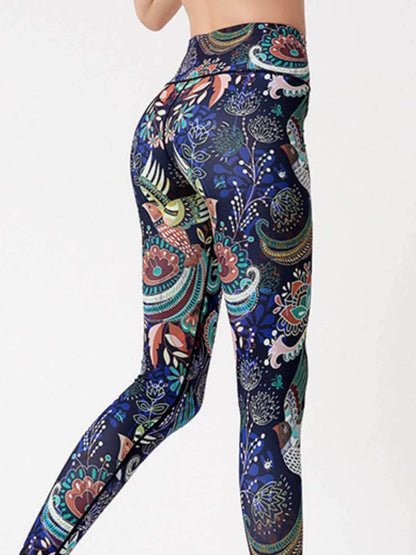Printed High Waist Active Leggings - Purcell's Clothing Company