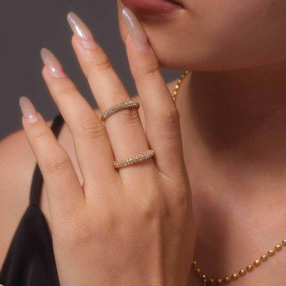 18K Gold-Plated Inlaid Zircon Ring - Purcell's Clothing Company