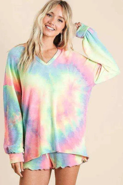 BiBi Tie Dye French Terry Top and Shorts Set - Purcell's Clothing Company