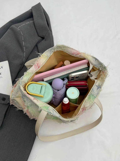 Raw Hem Rainbow Color Tote Bag - Purcell's Clothing Company