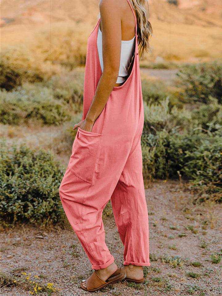 Double Take Full Size Sleeveless V-Neck Pocketed Jumpsuit - Purcell's Clothing Company