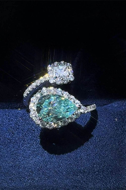 2 Carat Moissanite 925 Sterling Silver Bypass Ring - Purcell's Clothing Company