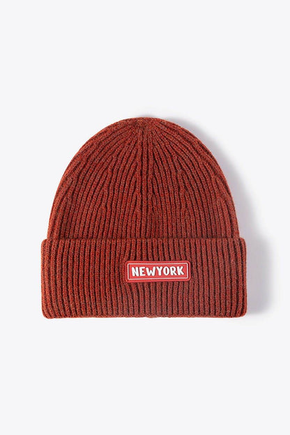 NEWYORK Patch Rib-Knit Cuffed Beanie - Purcell's Clothing Company