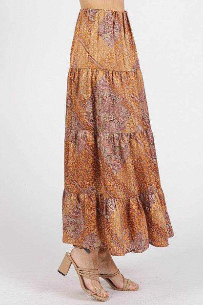 Mittoshop Paisley Patchwork Print Satin Maxi Skirt - Purcell's Clothing Company