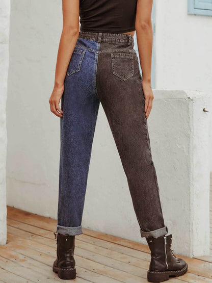 Two Tone Straight Leg Jeans - Purcell's Clothing Company