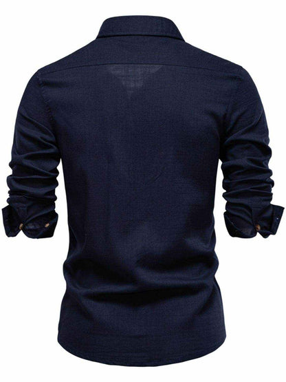 Solid Pattern Button Down Collared Neck Shirt - Purcell's Clothing Company