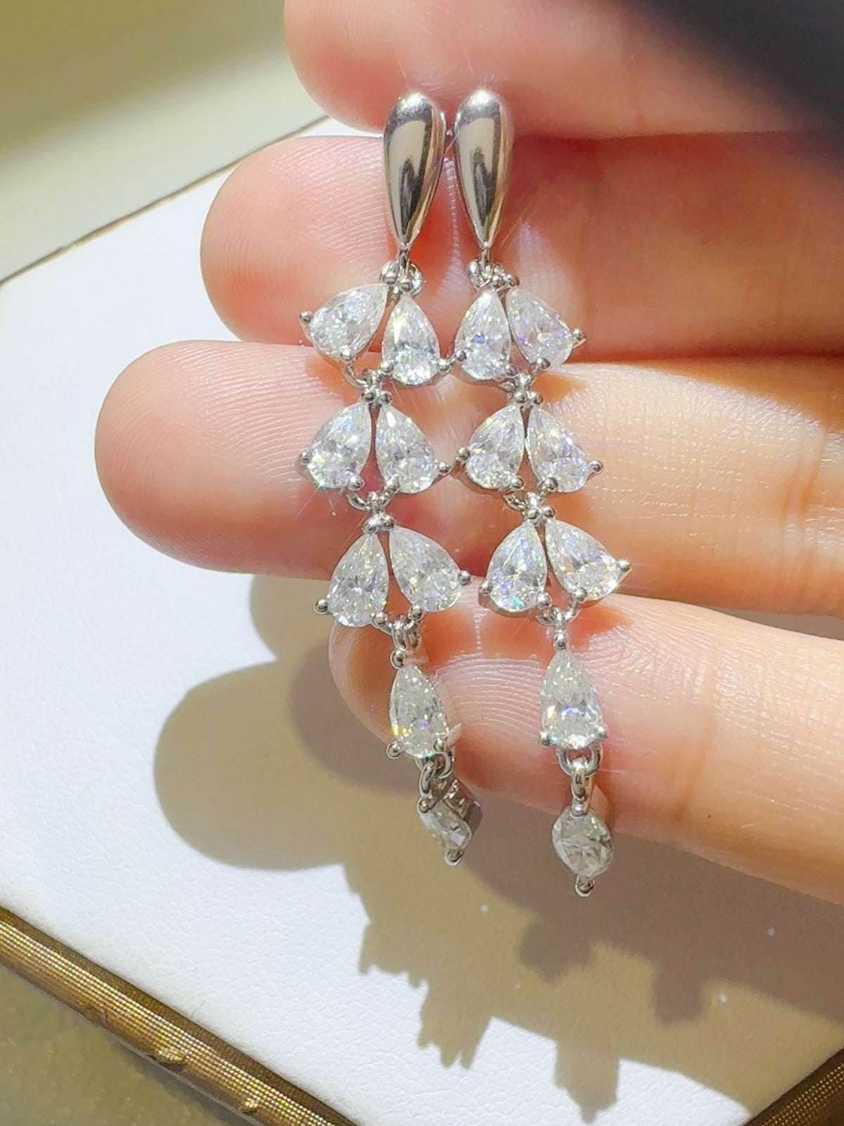 6 Carat Moissanite 925 Sterling Silver Bar Earrings - Purcell's Clothing Company