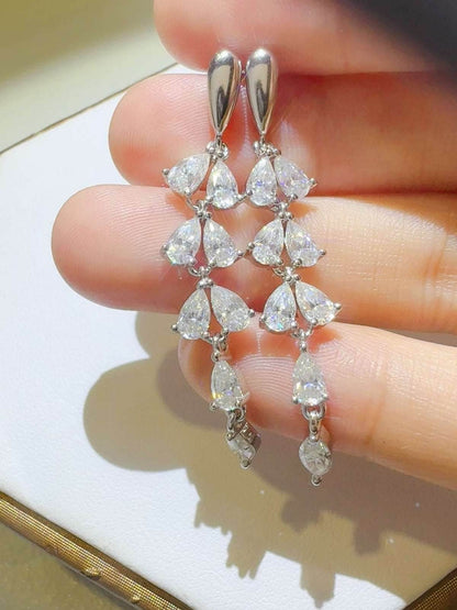 6 Carat Moissanite 925 Sterling Silver Bar Earrings - Purcell's Clothing Company