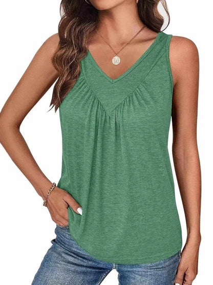 Ruched V-Neck Tank - Purcell's Clothing Company