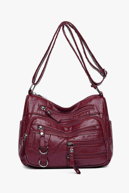 Multi-Pocket PU Leather Crossbody Bag - Purcell's Clothing Company