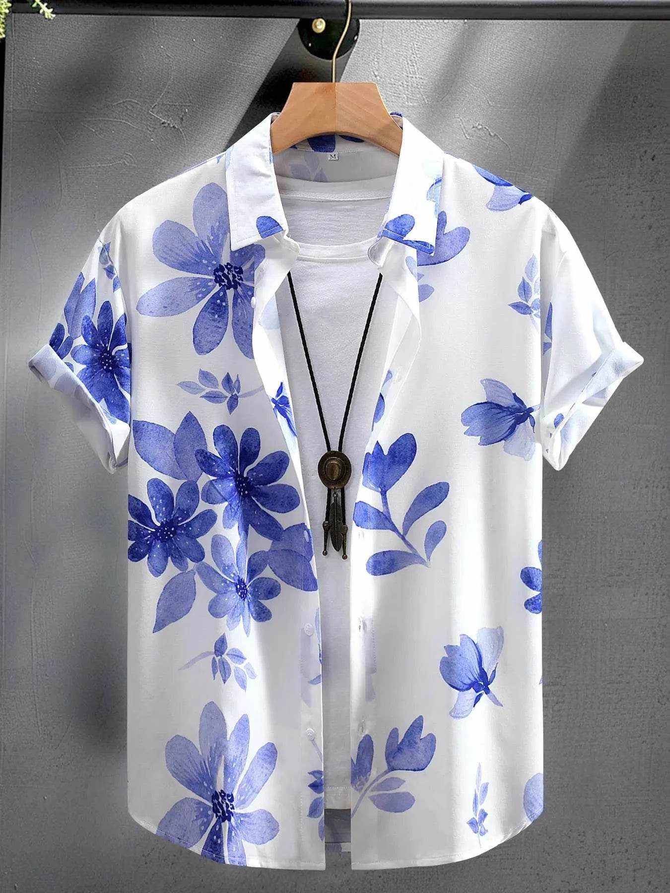 Men's Printed Button Up Short Sleeve Shirt - Purcell's Clothing Company